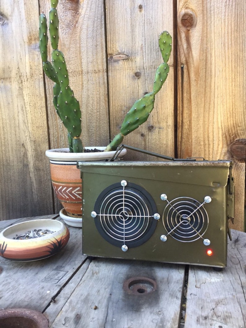 Able the portable rechargeable bluetooth ammo box speaker