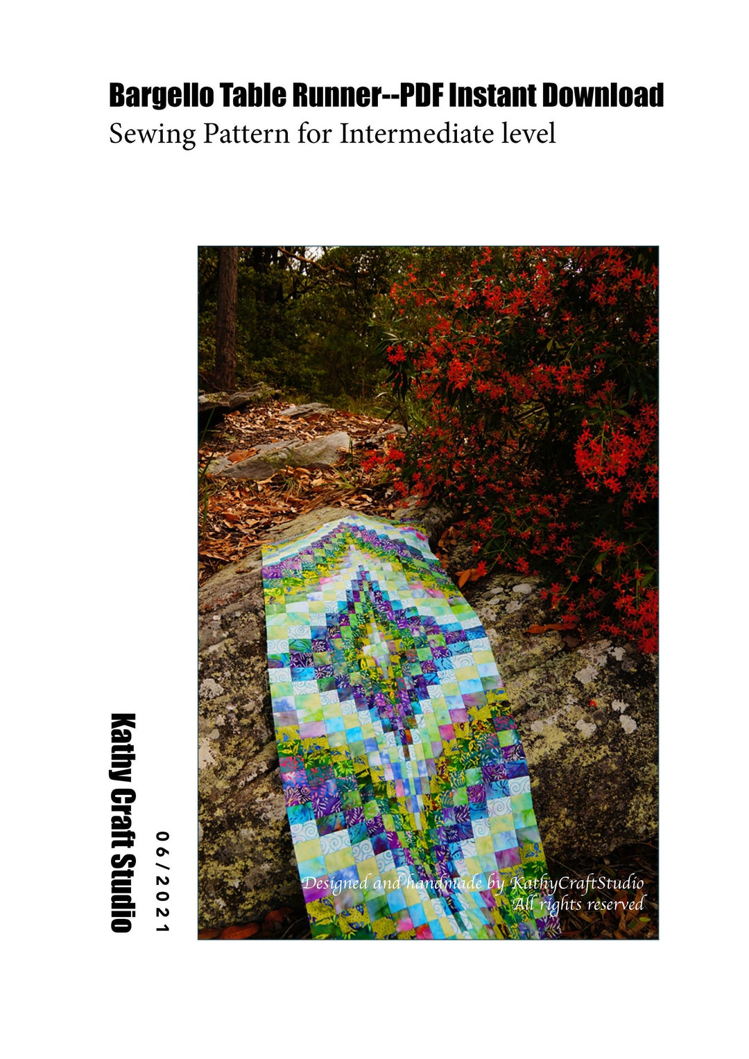 Sewing Pattern for Intermediatevintage Bargello Table Runner PDF ...