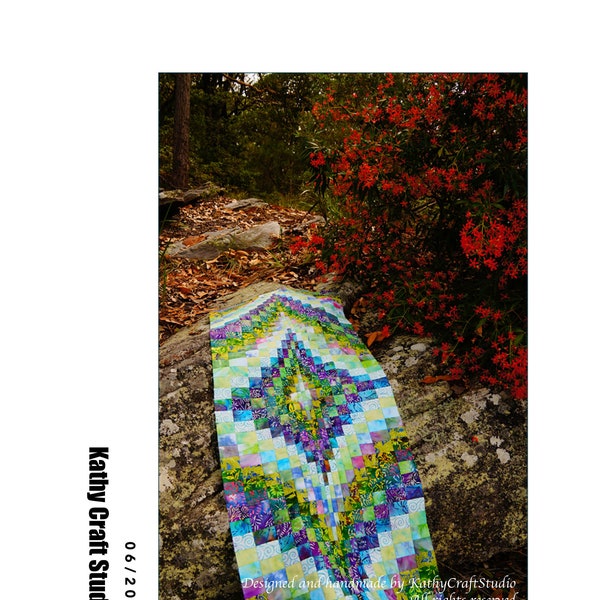 Sewing Pattern for Intermediate--Vintage bargello table runner-- PDF Instant download