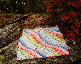 Handmade floral bargello quilt