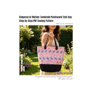 Portable Art Series- Seminole Patchwork Stoffbeutel, Schritt-für-Schritt PDF Nähanleitung für Fortgeschrittene