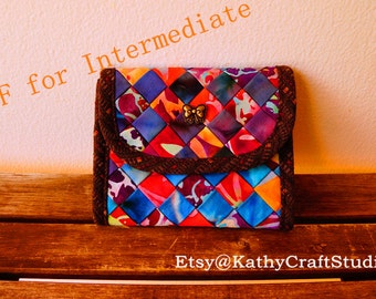 Sewing pattern for intermediate level--Fabric billfold wallet--PDF Instant download