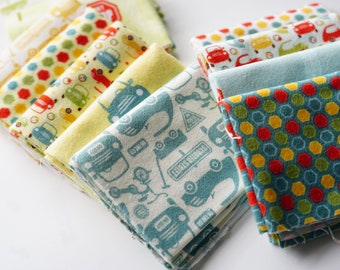 Flannel organic cotton fabrics with nursery pattern - 11 Pieces Fat Quarter Bundle - Riley Blake company