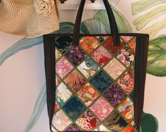 Sewing Pattern for Intermediate level--Portable patchwork art series of tote fabric bag-- PDF Instant download