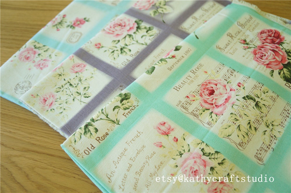 Half yardSewing cotton canvas fabricfolk art flower pattern