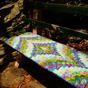 Kit de costura de corredor de mesa com colcha bargello vintage feito à mão