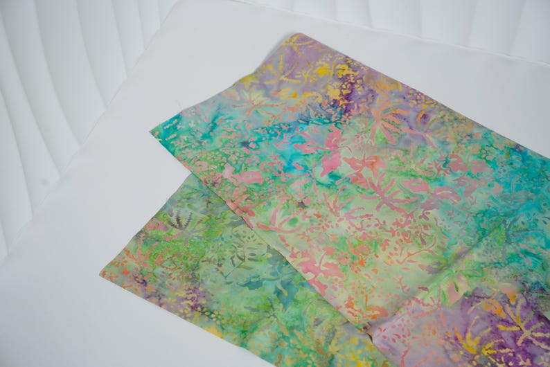 Rainforest Symphony Batik Fat Eighth Bundle or Half Yard, 100% Cotton, Applique Material #1 - Half Yard