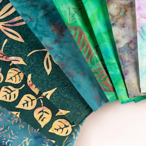 Fat Eighth Bali Assortment Bundle - 10 Different Pieces - Hand Dyed Bali Batik Cotton Quilt Fabric