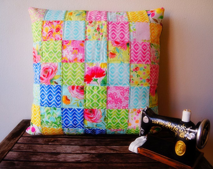 Customized handmade cusion cover, machine quilted, patchwork pillow, home deco, any Size