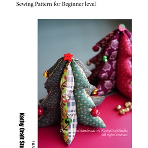 Sewing Pattern for beginner--Fabric 3D Patchwork Christmas Tree -- PDF Instant download