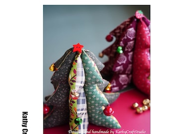 Sewing Pattern for beginner--Fabric 3D Patchwork Christmas Tree -- PDF Instant download