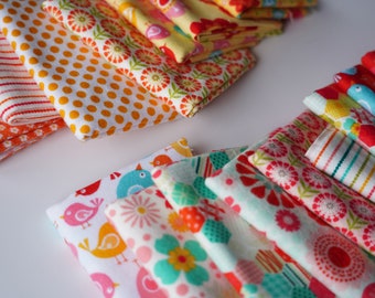 Flannel organic cotton fabrics with nursery pattern - 16 Pieces Fat Quarter Bundle - Riley Blake company