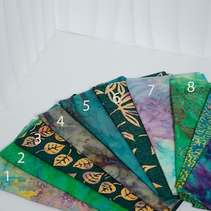 Rainforest Symphony Batik Fat Eighth Bundle or Half Yard, 100% Cotton, Applique Material image 1