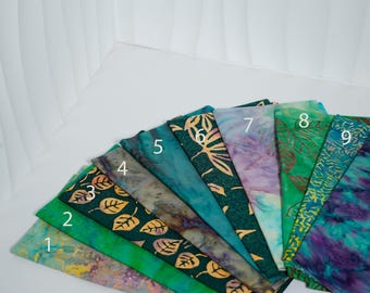 Tela de algodón de diseño Rainforest Symphony Batik, paquete de 80 gramos o medio metro, para apliques (BTK1701)