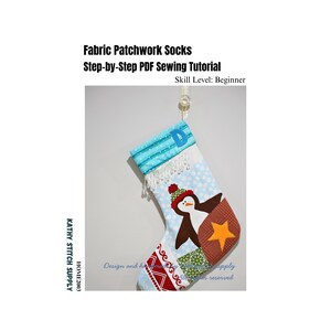 Alphabet Patchwork Christmas Stocking PDF Pattern, DIY Holiday Decoration Sewing Guide