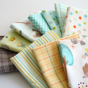 Organic Cotton Flannel Fabric: Nursery Fat Quarter Bundle - Riley Blake (11 Pieces)