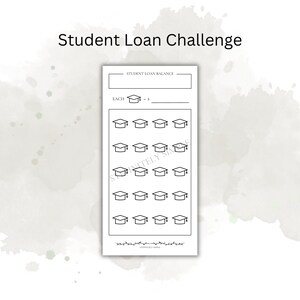 Druckbare Studentendarlehen Challenge, digitaler Download, PDF