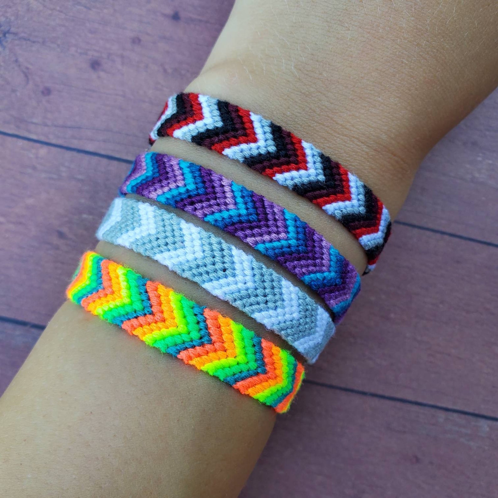 Custom Chevron Friendship Bracelet 5 colors Etsy