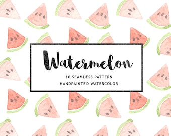 10 Watermelon Patterns, Digital Pattern, Watercolor Digital Paper, Wedding Paper, Watercolour clipart, Fruit Patterns, scrapbook paper