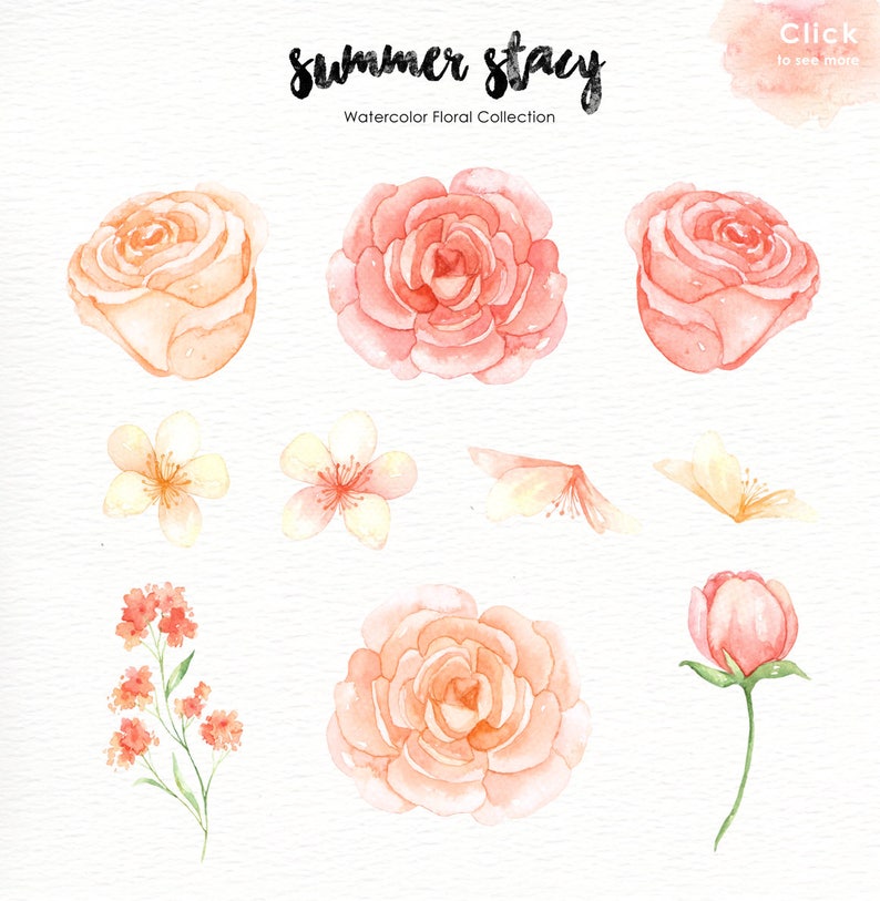 Summer Stacy Watercolor clipart, Romantic wedding, mint green, tender green branches, wedding invitation, peonies, rose flowers, DIY, floral image 4