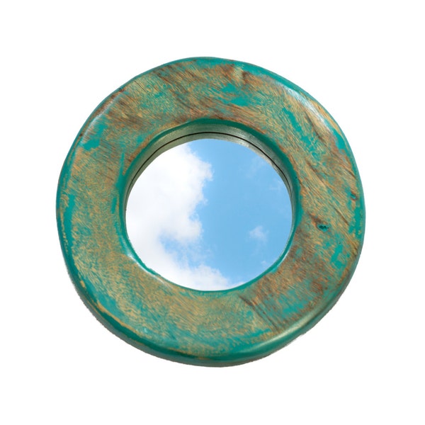 Round Beachy Mirror // Made in Hawaii // Blue // Mini Mirrors