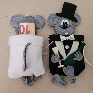 Mäuse zur Hochzeit, Geldgeschenke, Mäusepaar Etsy.de