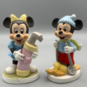 Vintage Mickey and Minnie Figurine Set