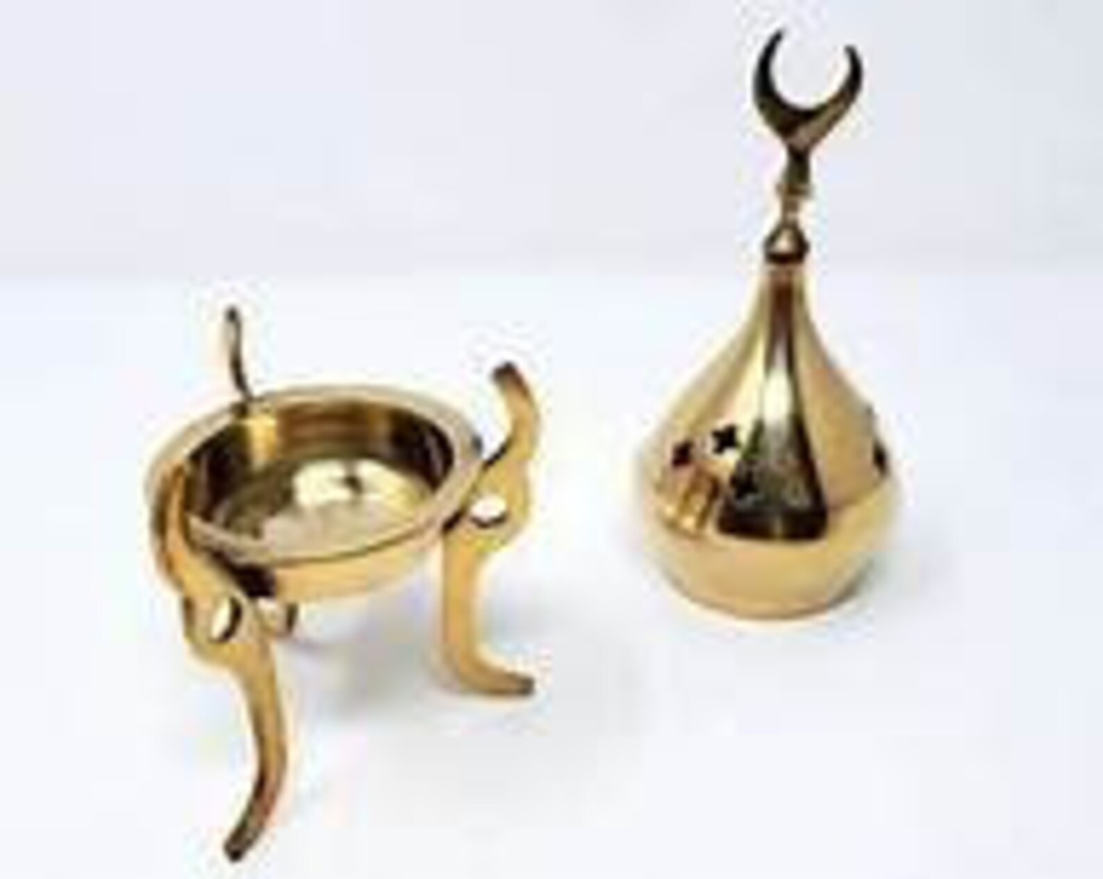 Brass Tri Pod Moon Incense / Censer Burner 7.5 Etsy