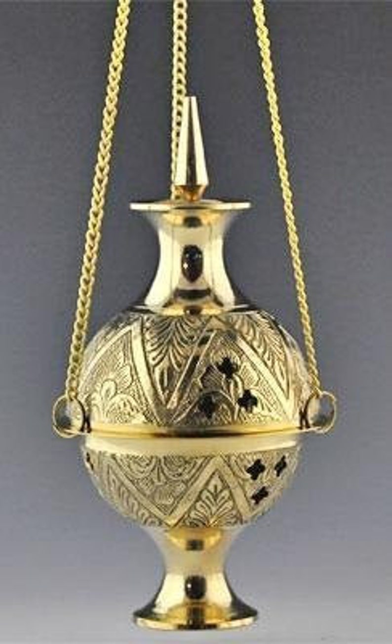 Brass Hanging Carved Censer Incense Burner 7 Last One Etsy