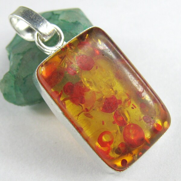 Amber  Indian Handmade 5 gm Silver Fashion 1.25  inch Gemstone Pendant Wholeslae Manufacturer Boho Trendy Gift Women Love