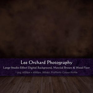 May include: A digital background image featuring a mottled brown wall and a wood floor. The image is 6000 pixels by 6000 pixels and has a resolution of 300 dpi. It is a ProPhoto color profile image.