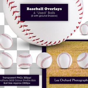 Può includere: Sovrapposizioni di baseball con sei palline "usate" con cuciture rosse. L'immagine include una palla grande e diverse più piccole, alcune con ombre sul terreno. Il testo indica il tipo di file e le dimensioni.