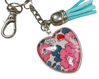 Liberty of London Heart Key Ring with Tassel.
