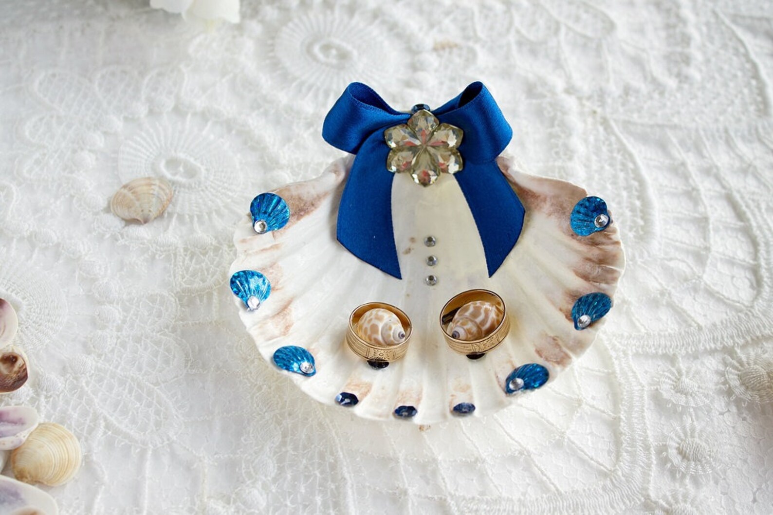 Seashell Ring Holder Beach Exotic Wedding Nautical Ring Etsy