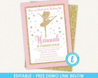 Ballerina Invites Etsy