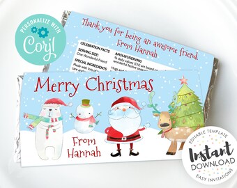 Christmas Candy Bar Etsy