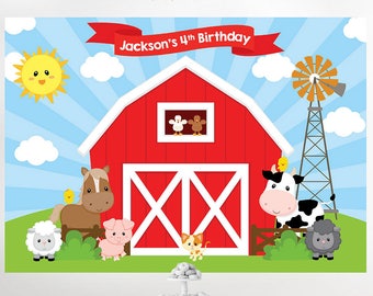 Farm Birthday Banner, Farm Birthday Backdrop, Farm Backdrop, Farm Birthday, Barnyard Backdrop, Barnyard Birthday, Barnyard Party, printable