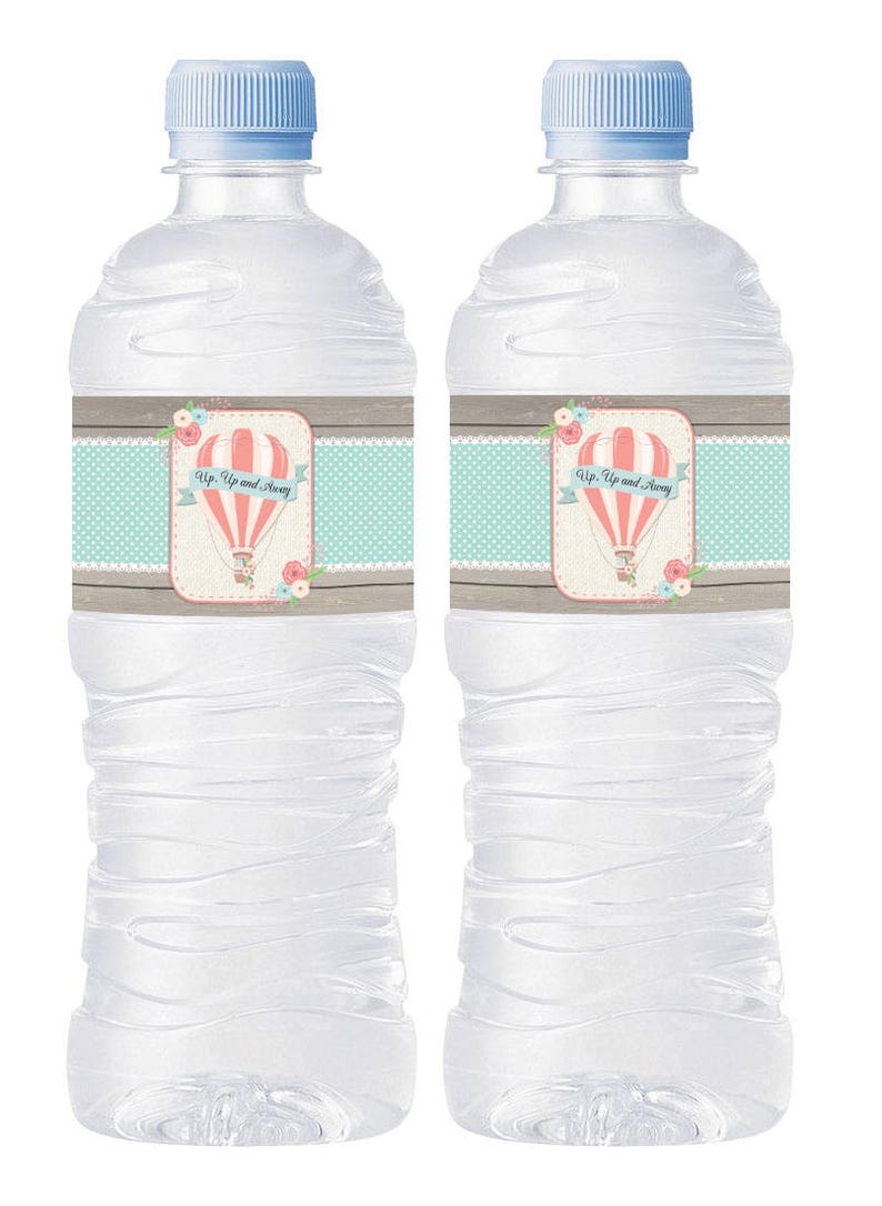 Hot Air Balloon Water Bottle Labels Hot Air Balloon Etsy