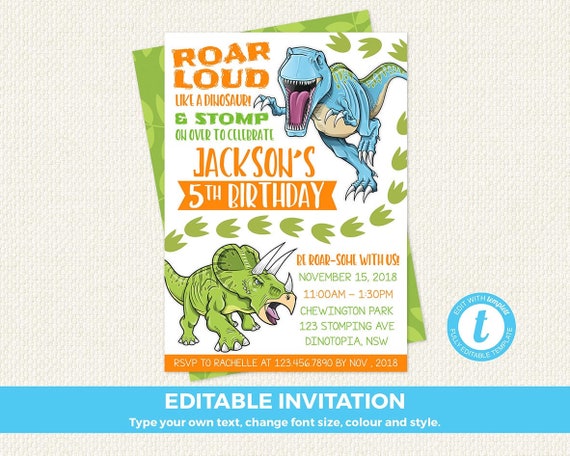 dinosaur birthday invitation dinosaur invitation dino 1st etsy