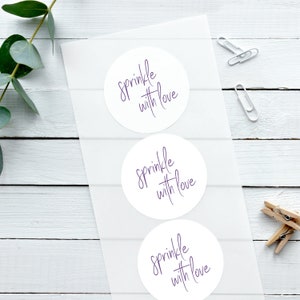 Glänzende weiße Aufkleber, wunderlich, mit Liebe bestreut, Konfetti-Aufkleber, Hochzeitsaufkleber, Hochzeitsetiketten, Geschenkaufkleber