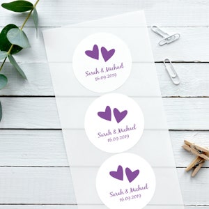 Glänzende weiße Hochzeitsaufkleber, Liebesherz, personalisierte Aufkleber, Konfetti-Aufkleber, Konfetti Etikett, Hochzeitsaufkleber