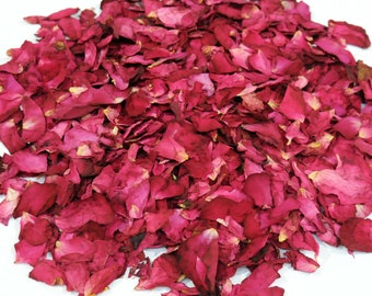 Natural Heat-Dried Rose Petal Wedding Confetti Dried Flower Petals Biodegradable Love Affair Crimson Red