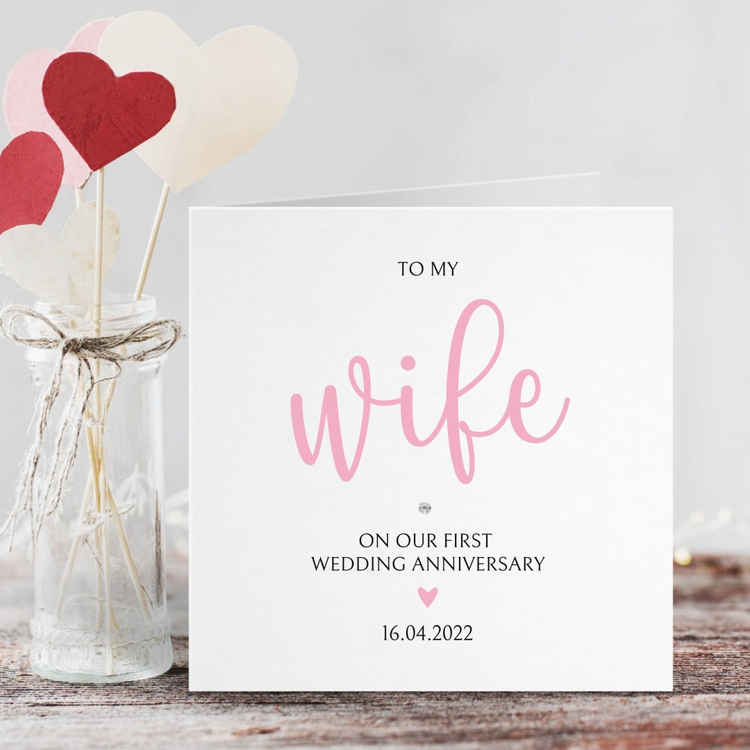 Wie Nennt Man Den Ersten Hochzeitstag Karte für den ersten Hochzeitstag der Frau 147 x 147 mm Personalisierte