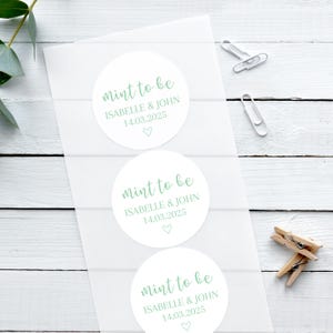 Glänzende weiße Hochzeitsaufkleber, romantisches Mint, personalisierte Aufkleber, Hochzeitsaufkleber, Süßigkeitenwagen-Aufkleber, benutzerdefinierte Aufkleber
