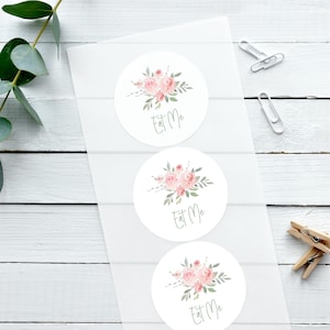 Glossy White Stickers, Watercolour Rose, Eat Me, Wedding Stickers, Candy Bar Stickers, Wedding Favour Stickers
