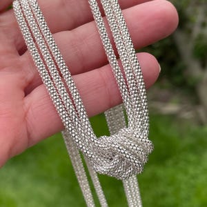 Fancy 925 Sterling Silver Knot Necklace / unique luxury thick chain necklace