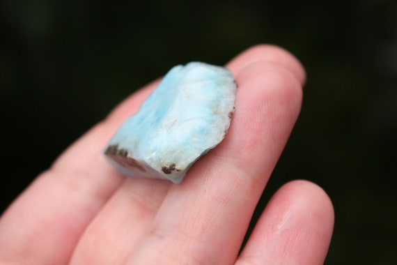 Dominican Larimar 10.2g 51ct Foamy Sky Blue With Coral Red Copper