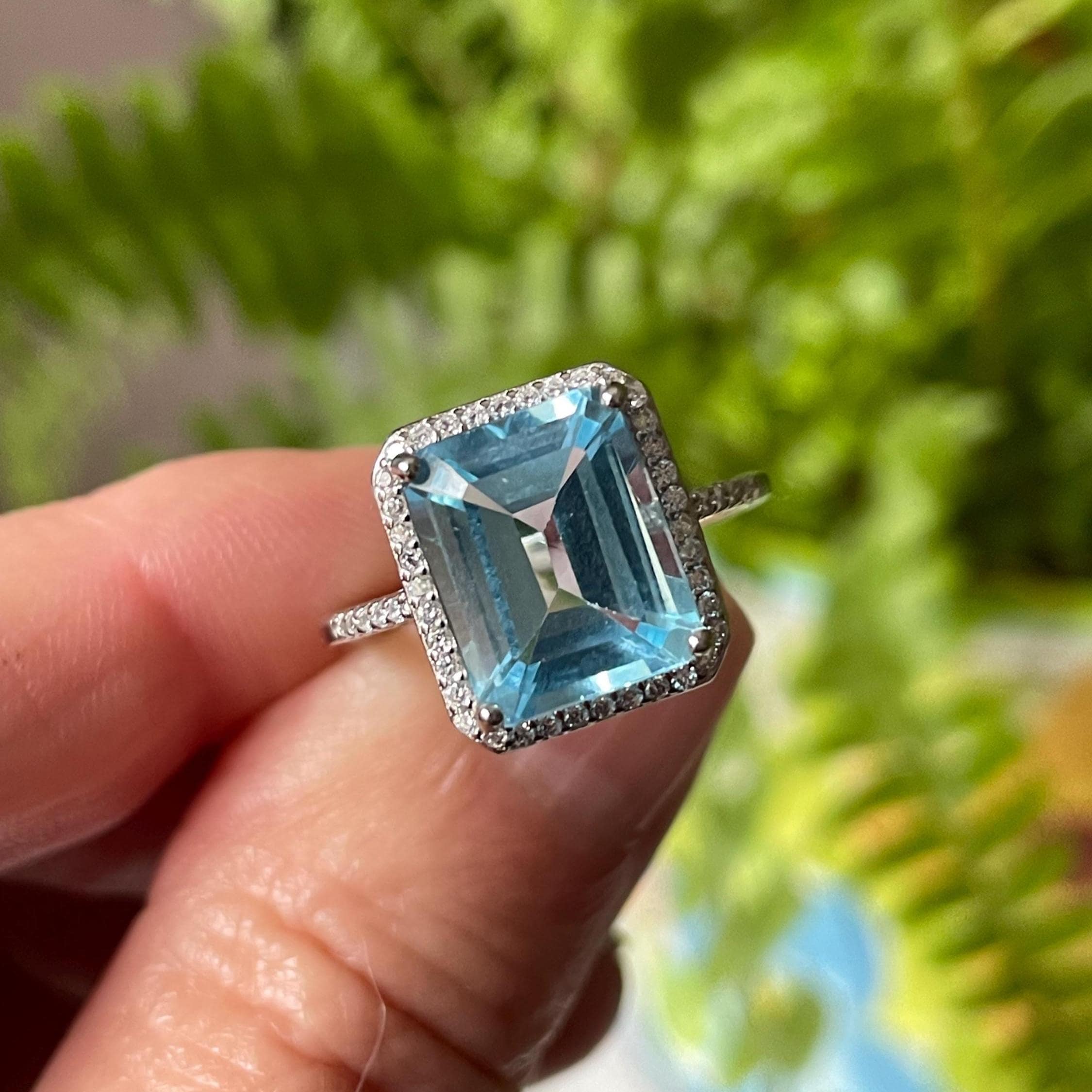 Cubic Zirconia Large Rectangle Stone Ring - Etsy