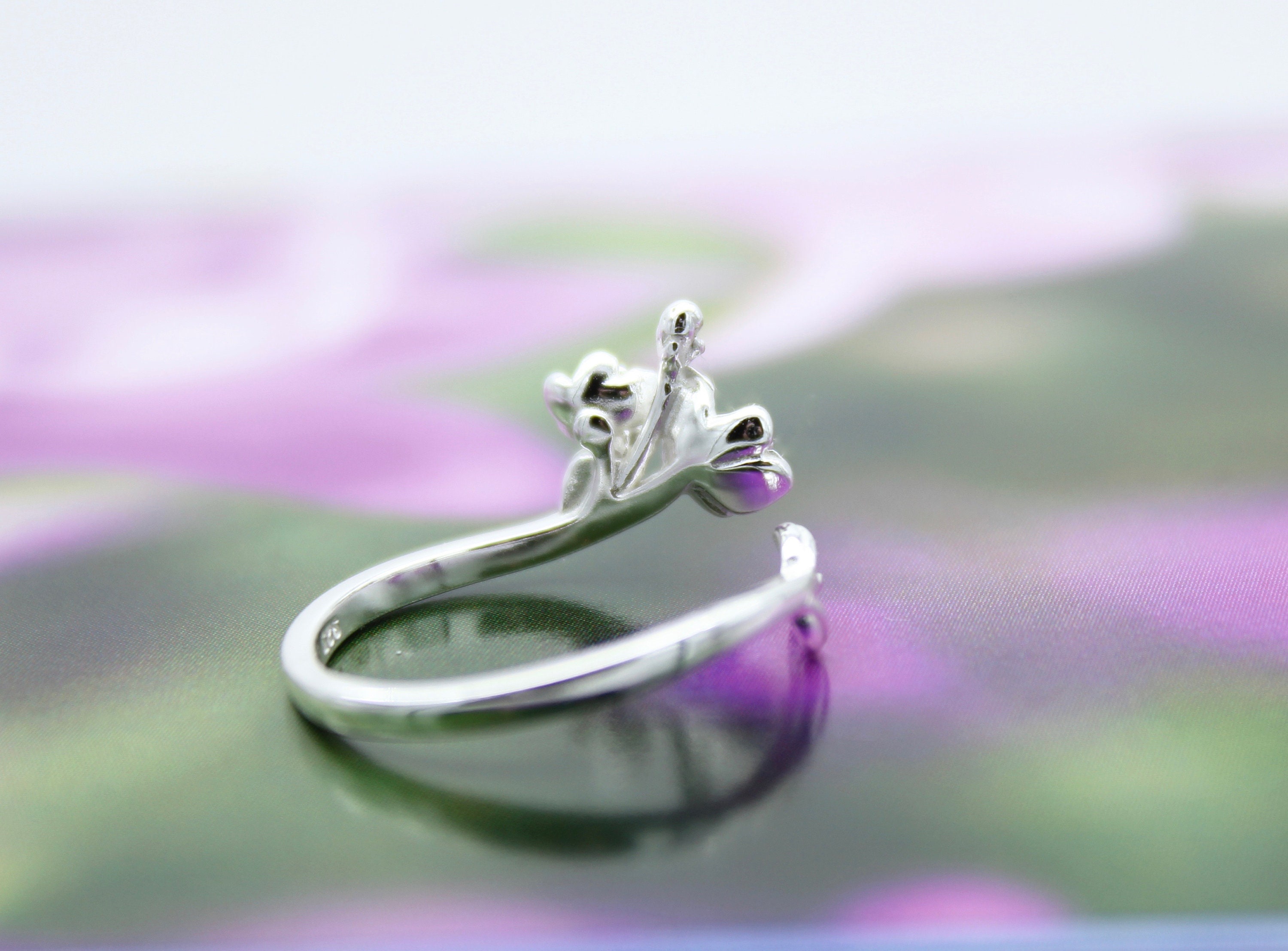 Bamoer 925 Sterling Silver colorato zircone libellula anello di