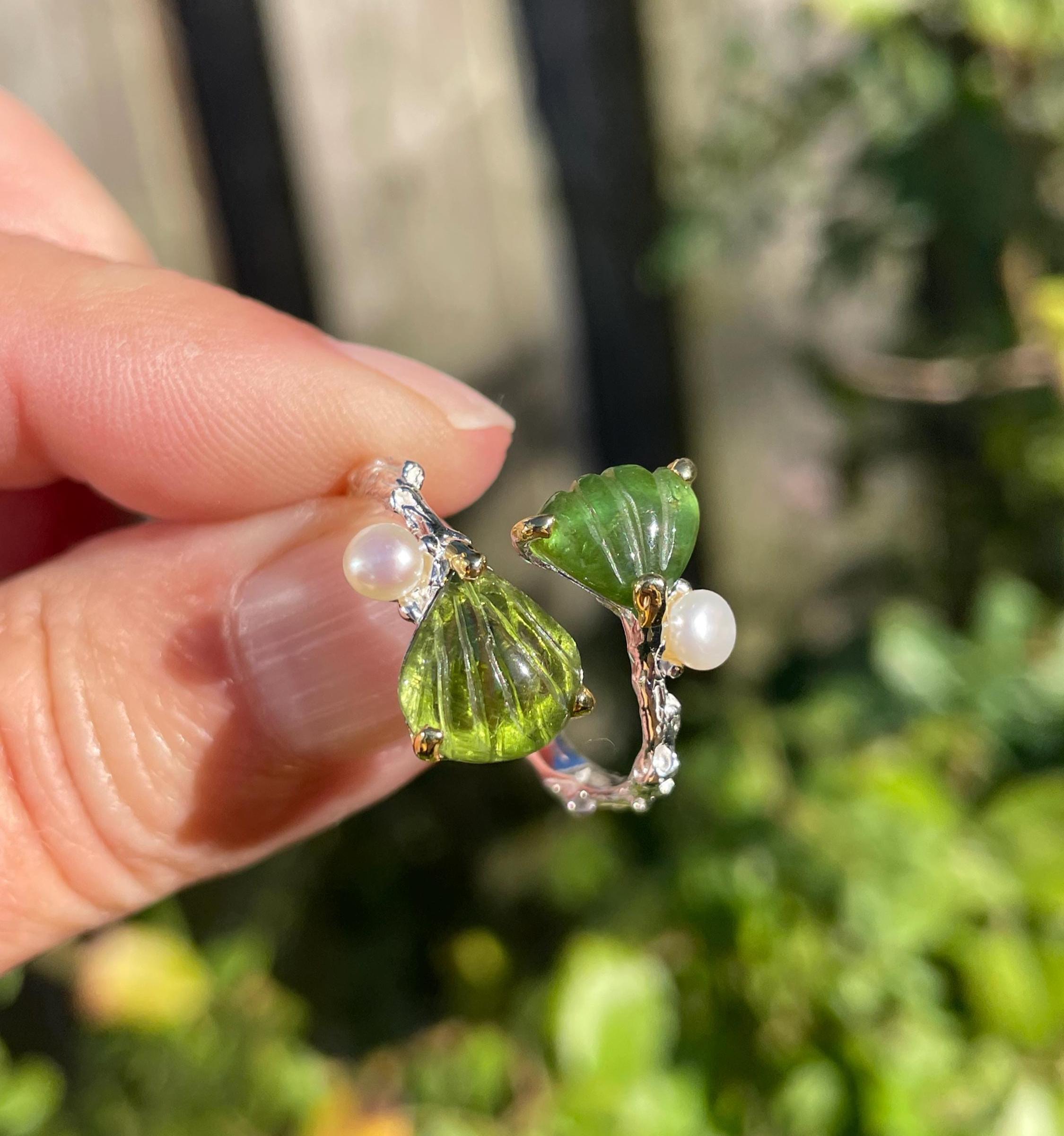 ripsalis weeble ring パール リング グリーン系 美品 weeble ring
